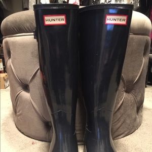 Navy blue Hunter Slim Fit Tall Rain Boots